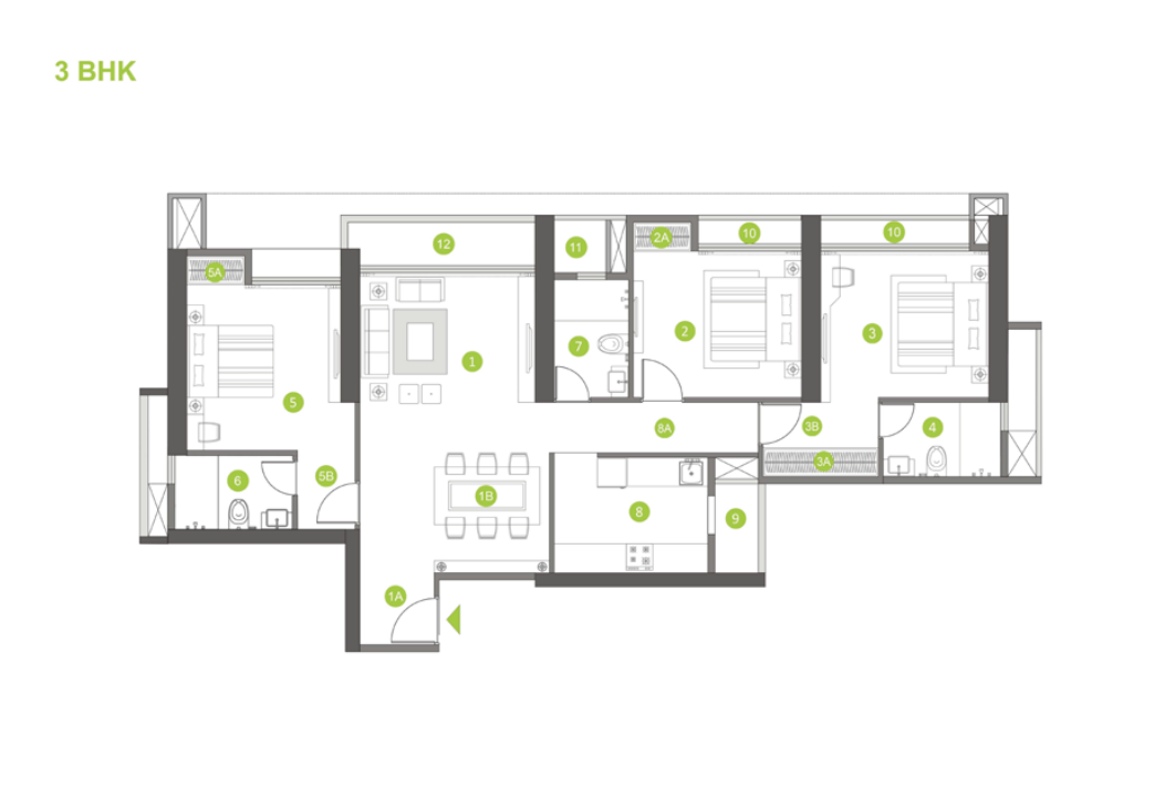 Shapoorji Pallonji Thane 3BHK Plan